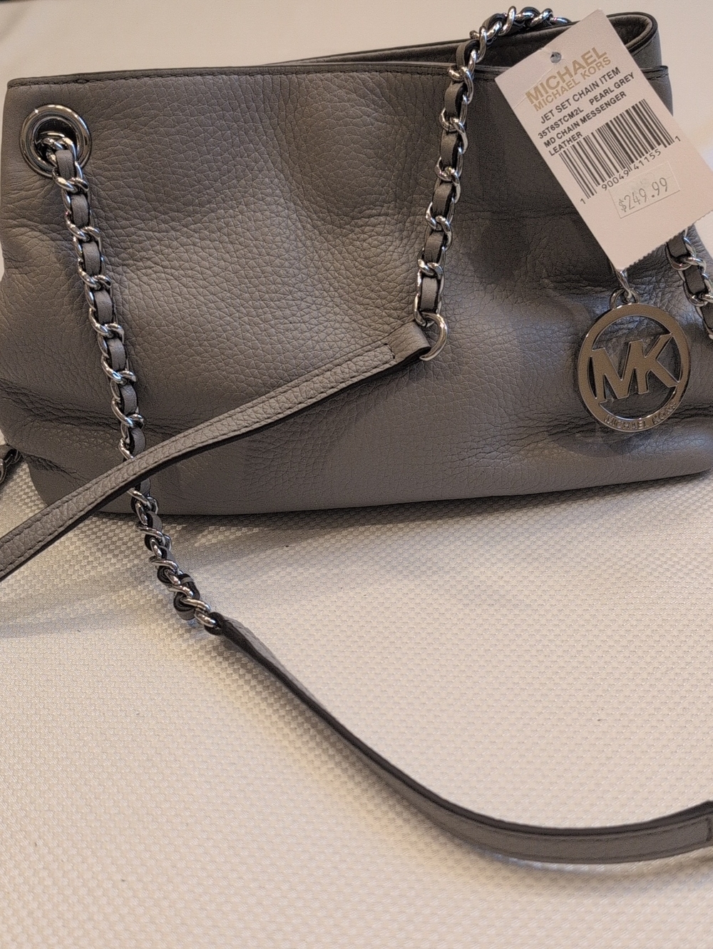 Michael Kors Pebbled Leather Shoulder Bag in Gray